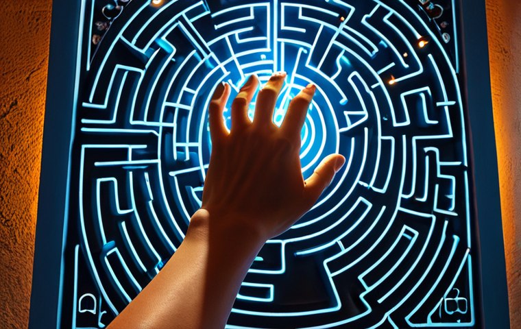 **Prompt:** A conceptual representation of deciphering the 'soul of the Russian verb' and mastering its aspects. An intricate, glowing labyrinth or puzzle constructed from Russian Cyrillic characters and verb forms. At its core, two clearly illuminated, distinct pathways emerge, symbolizing the imperfective and perfective aspects, signifying clarity and understanding. A subtle, ethnically ambiguous hand reaches into the structure, suggesting the act of grasping linguistic complexity. The scene is bathed in a mix of cool blues and warm amber light, conveying intellectual breakthrough. Highly detailed, digital art, academic, deep learning, enlightenment.